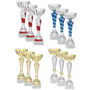 Lot de 12 coupes de foot - hauteur moyenne 24,4 cm