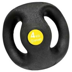 Médecine ball avec poignée 4 kg - Jaune