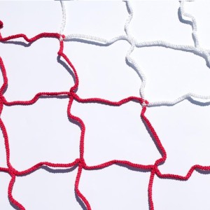 11-a-side soccer nets Trapezoid - Red/White - Pair