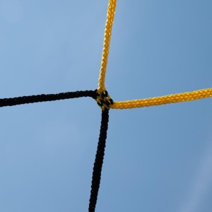 Trapezoidal 11-a-side soccer nets - Black/yellow - Pair