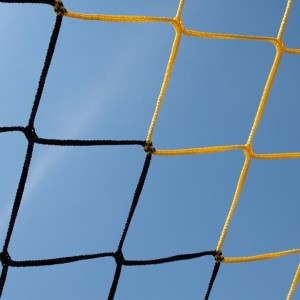 Trapezoidal 11-a-side soccer nets - Black/yellow - Pair