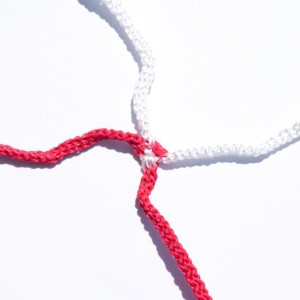 Filet de but de foot à 11 Européen - Blanc/Rouge - La paire