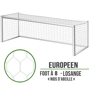 Filets foot type nids d'abeille à 8 - 6,10x2,10x1,50x1,50m
