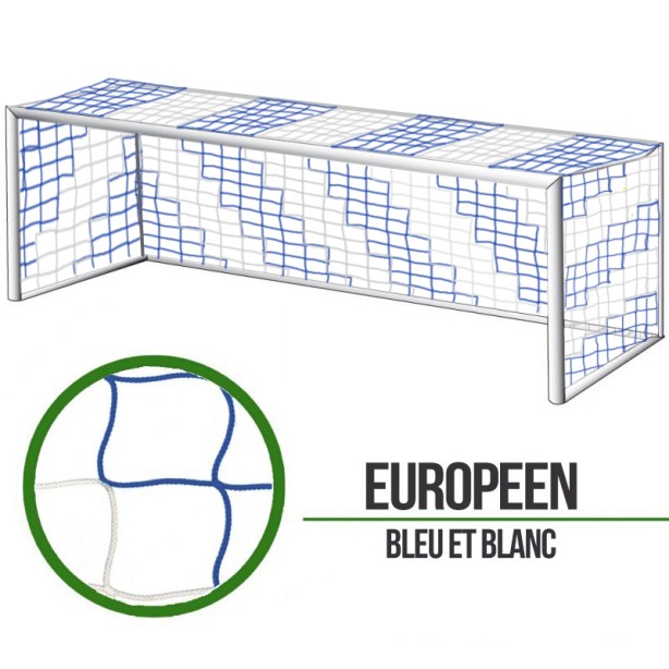 European 11-a-side soccer nets - Blue/White - Pair