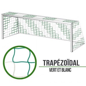11-a-side soccer nets Trapezoid - Green/White - Pair