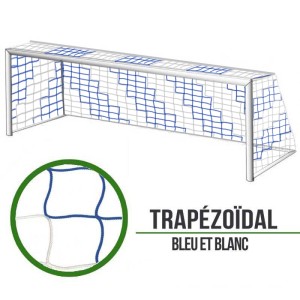 11-a-side soccer nets Trapezoid - Blue/White - Pair