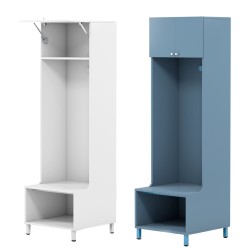 Foot locker on metal stand