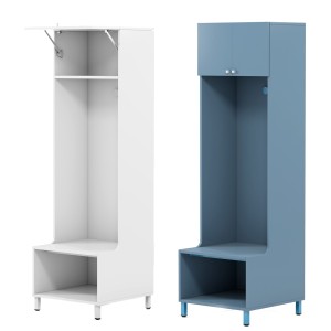 Football locker on metal stand