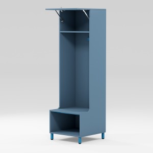 Football locker on metal stand