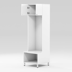 Football locker on metal stand