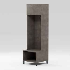 Football locker on metal stand