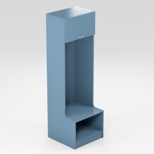 Football changing room on plinth
