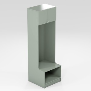 Football changing room on plinth