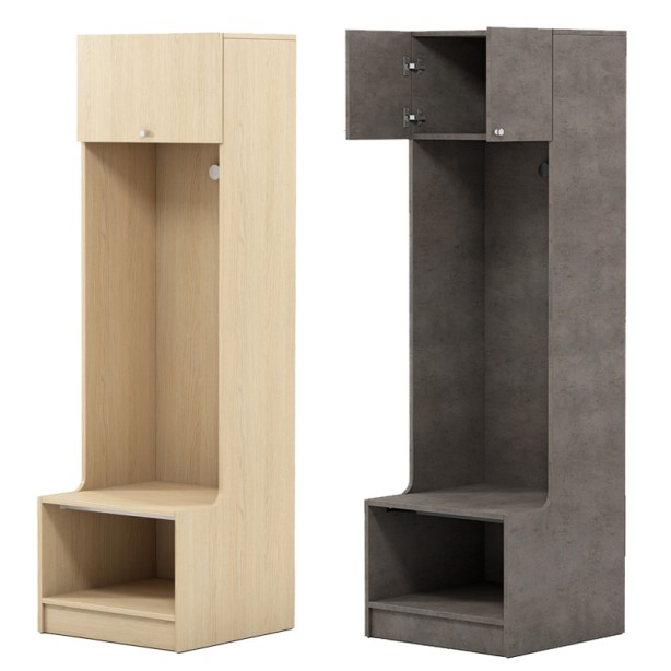 Football changing room on plinth