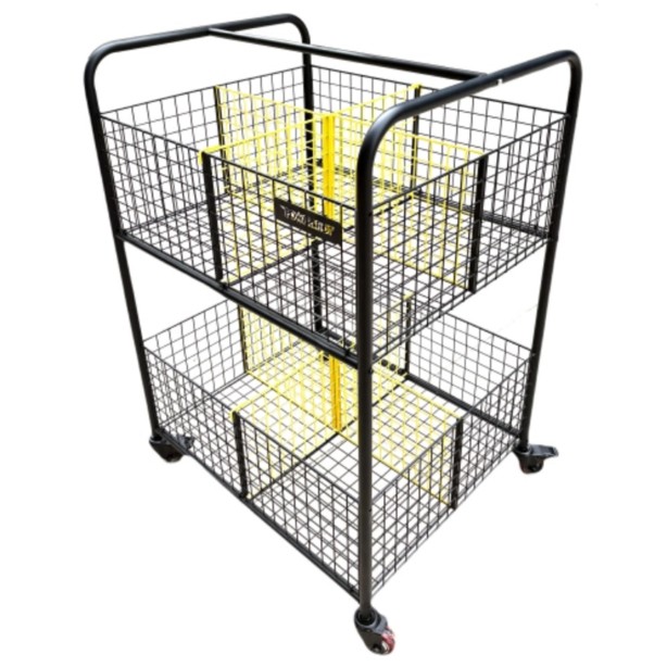 Compartmentalized storage cart with wheels 84 x 70 x 120 cm
