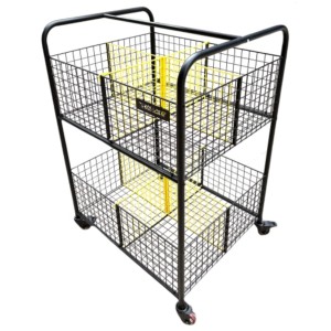 Compartmentalized storage cart with wheels 84 x 70 x 120 cm