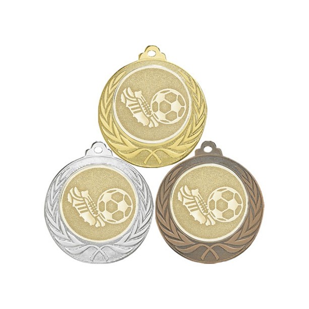 Soccer medal - Gold/Silver/Bronze - 70 mm