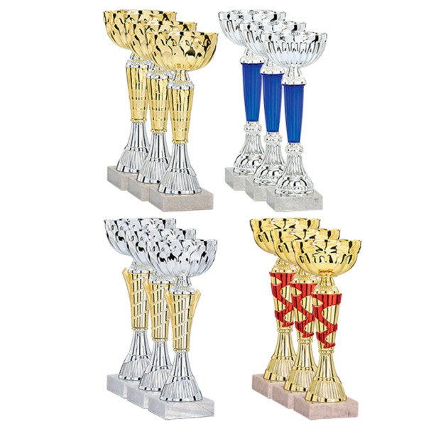 Lot de 12 coupes de foot - 21 cm