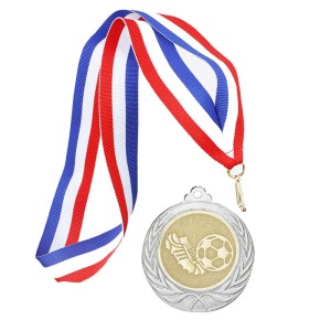 Médaille football - Argent - 70 mm