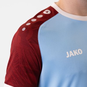 Maillot Iconic Jako - Manche courte - Bleu ciel et rouge vin