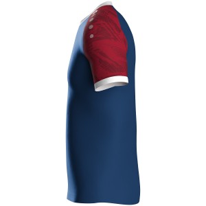 Iconic Jako Jersey - Short Sleeve - Navy Blue and Chili Red