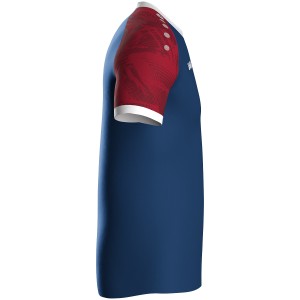 Iconic Jako Jersey - Short Sleeve - Navy Blue and Chili Red