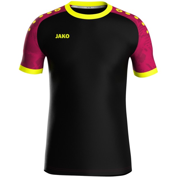 Iconic Jako Jersey - Short Sleeve - Black, Pink and Fluorescent Yellow
