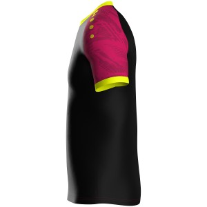 Iconic Jako Jersey - Short Sleeve - Black, Pink and Fluorescent Yellow