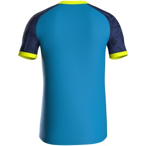 Iconic Jako Jersey - Short Sleeve - Blue and Fluorescent Yellow