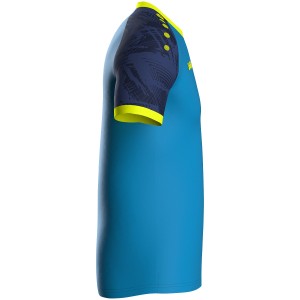Iconic Jako Jersey - Short Sleeve - Blue and Fluorescent Yellow