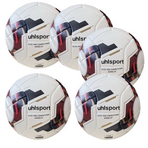 Lot de 5 Ballons Uhlsport T5 - Elite Pro Competition - Blanc/Rouge
