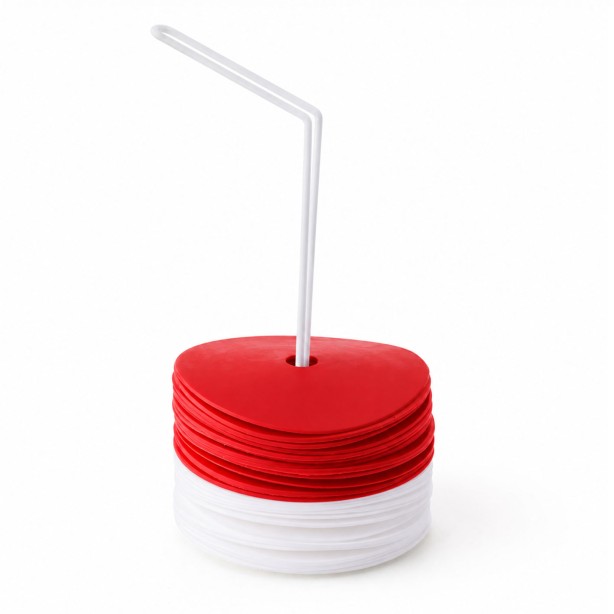 Lot de 24 disques de délimitation - Rouge & Blanc - 15 cm