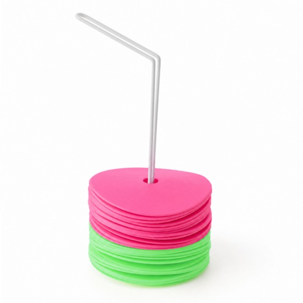 Set of 24 boundary discs - Pink & Green - 15 cm