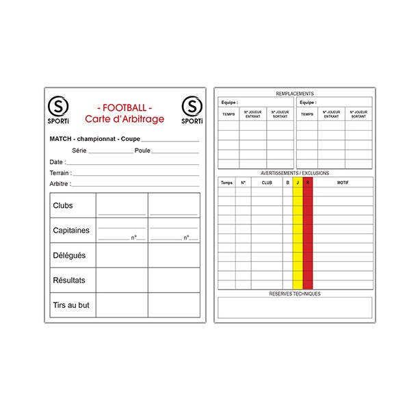 Notebook of 15 individual football refereeing cards