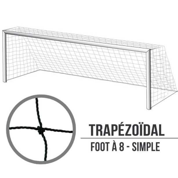 Filet de but de foot à 8 - Simple - 6,1x2,1x2 m - La paire