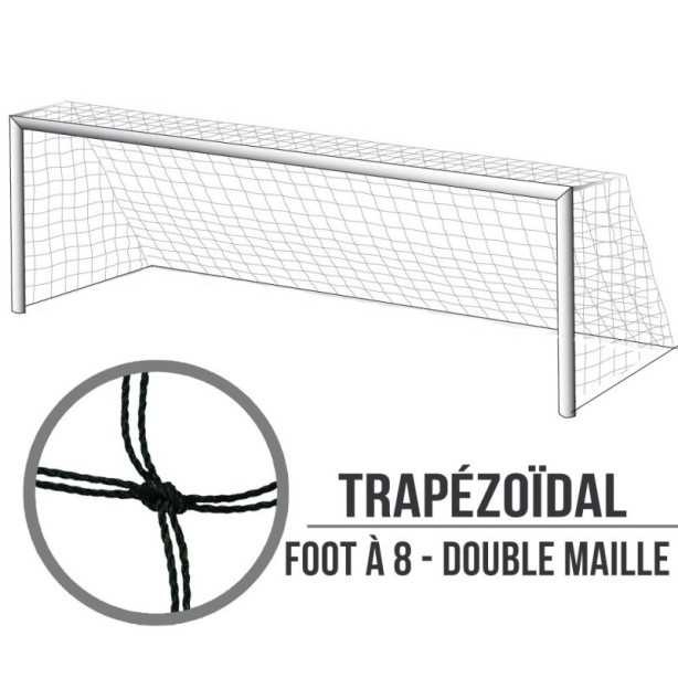 Soccer nets 8 double mesh - 6x2.1x1.7m - Per pair