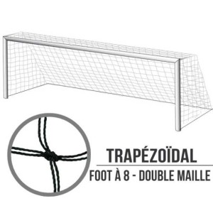 Transportable 8-a-side soccer nets - 6x2.1x1.7m - Pair
